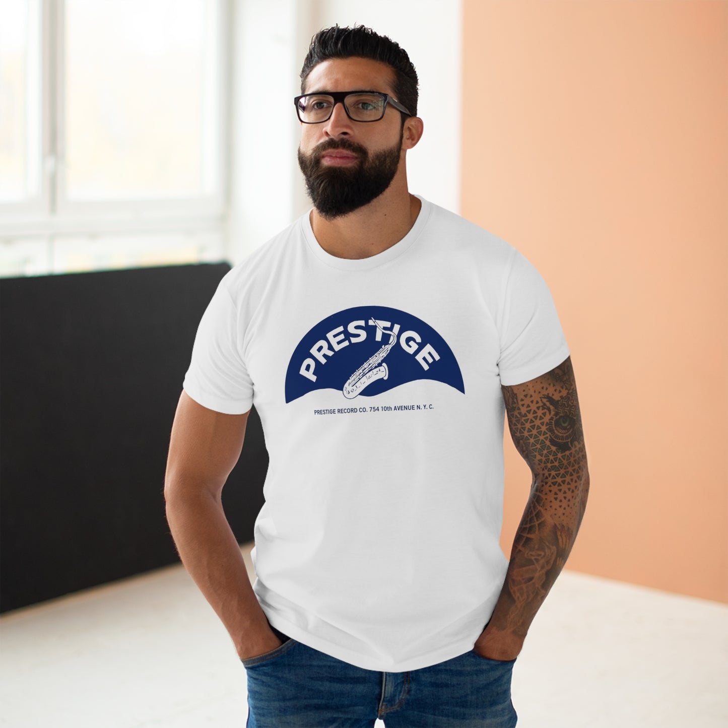 Prestige Records T Shirt (Poids Standard) Saxophone Design