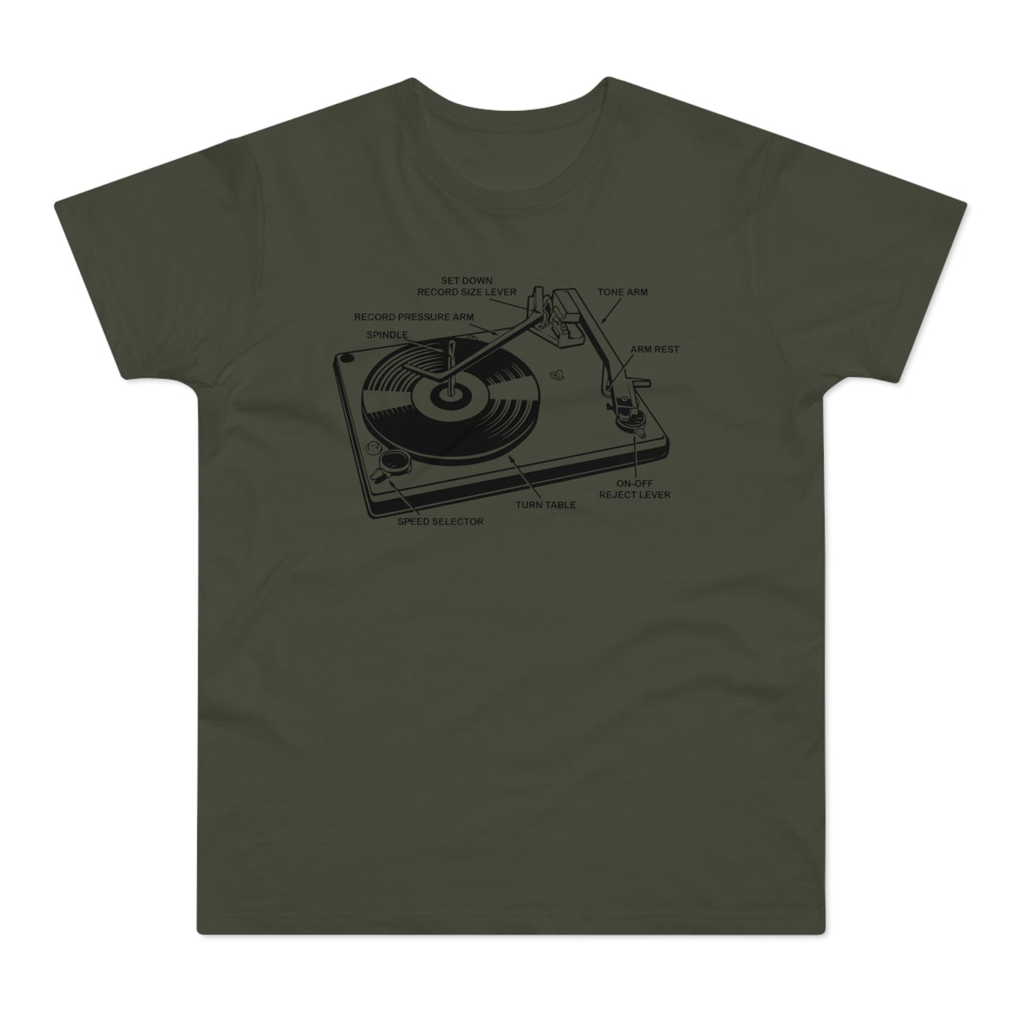 Vinyl Record Player Turntable T Shirt (Poids Standard)
