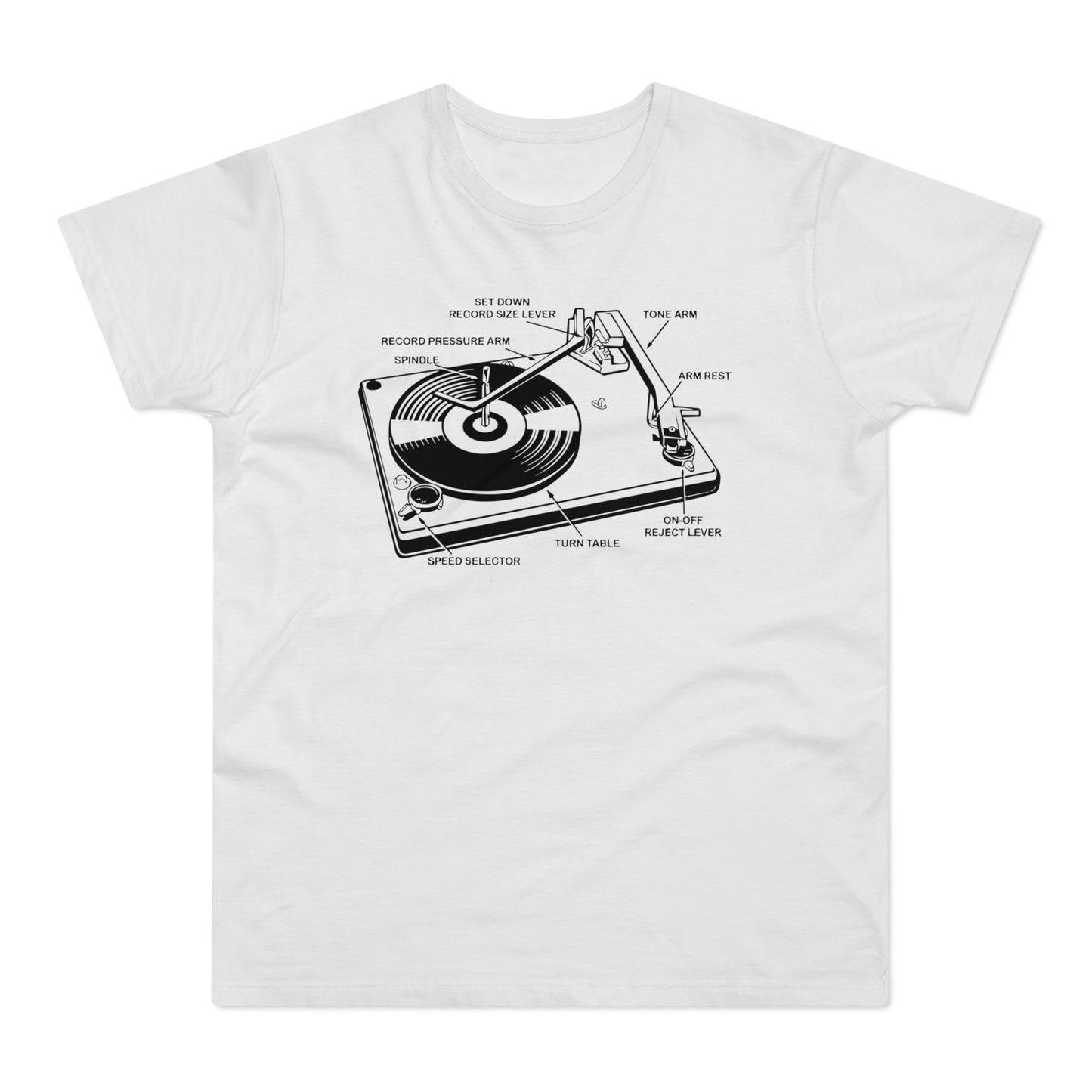 Vinyl Record Player Turntable T Shirt (Poids Standard)