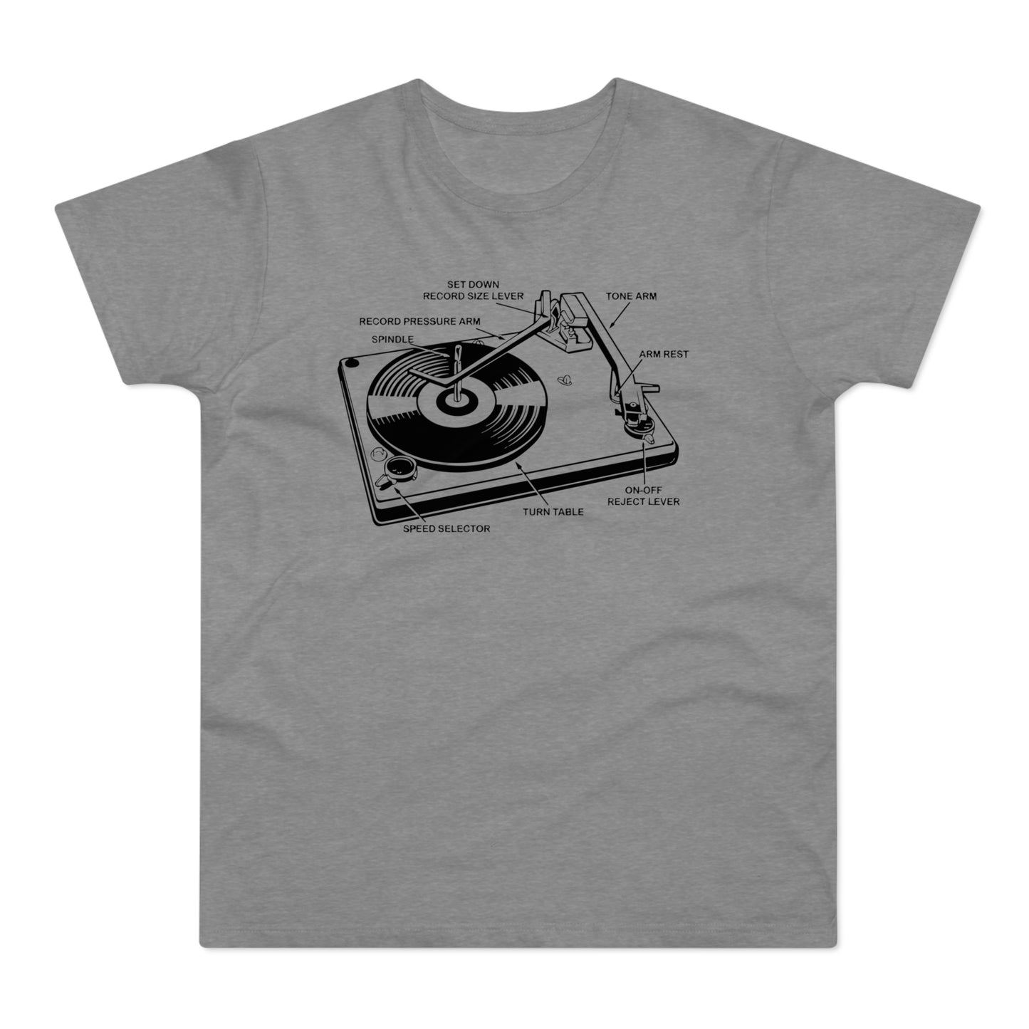 Vinyl Record Player Turntable T Shirt (Poids Standard)