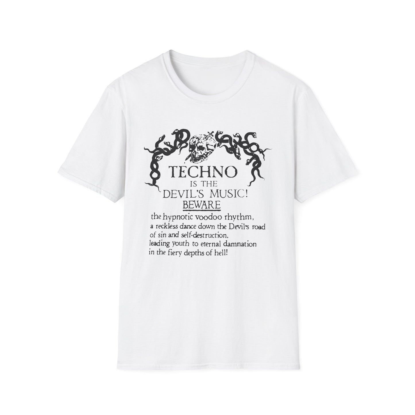 Techno is The Devil's Music T Shirt (L) | DEADSTOCK | DERNIÈRE PIÈCE | -50 %