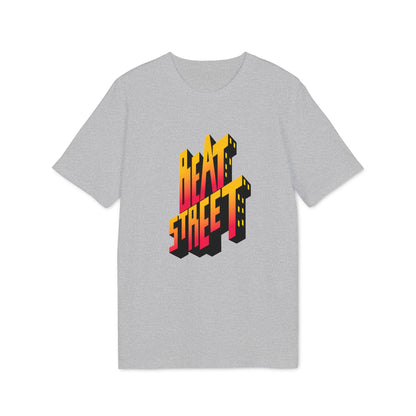 Grey t-shirt with 3D "BEAT STREET" text graphic in yellow and red.