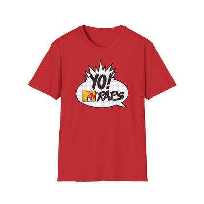 Red t-shirt with Yo! MTV Raps logo and "Music Television" text.