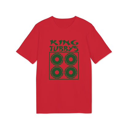 Red t-shirt with green text "KING TUBBY'S" and four speaker icons.