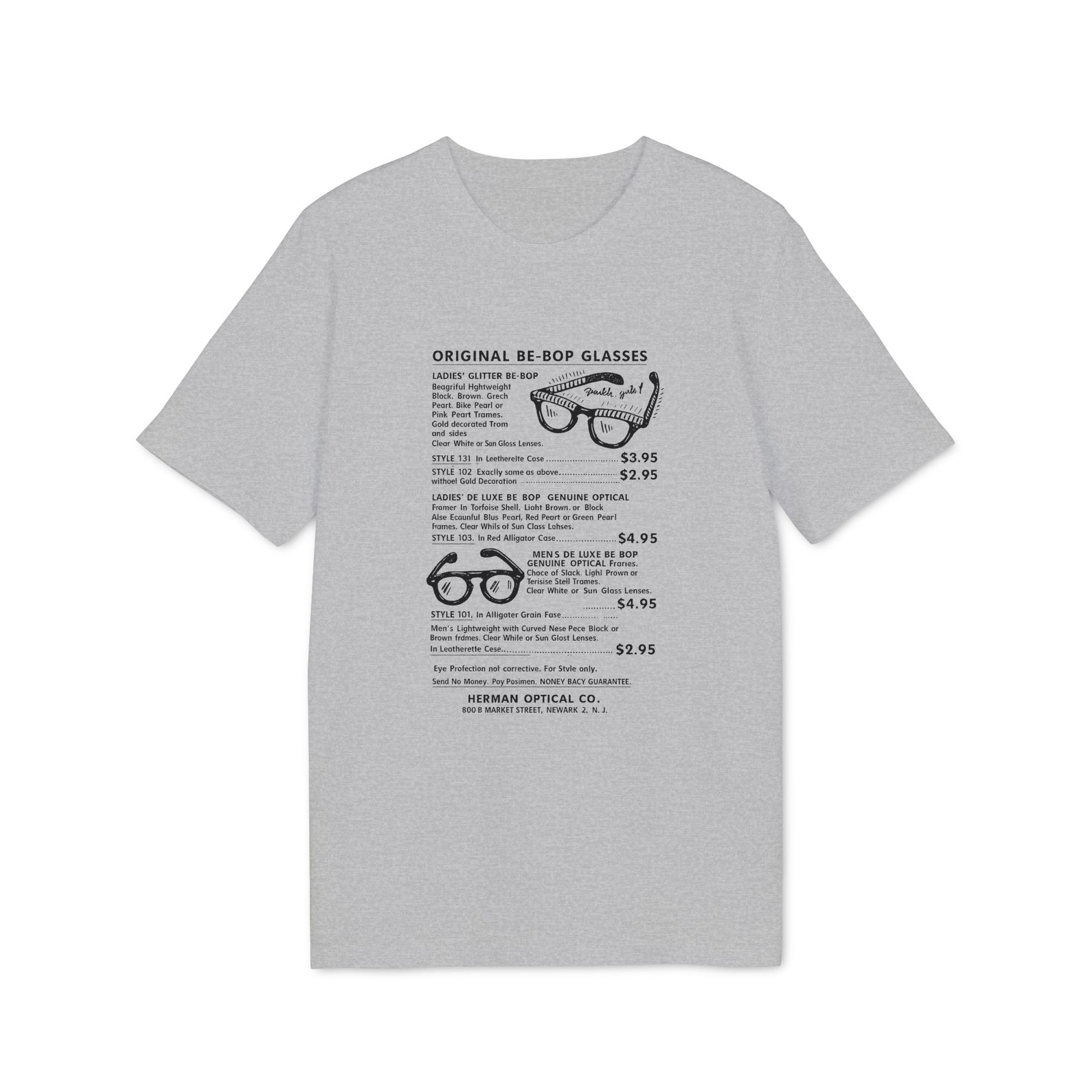 Original Be-Bop Glasses advertisement from Herman Optical Co. with style details.