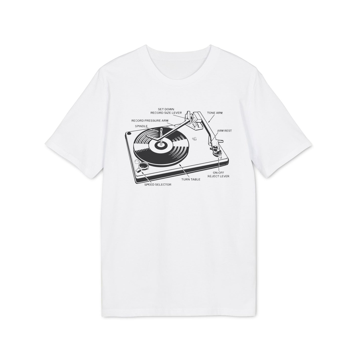 Vinyl Record Player Turntable T Shirt (Coton Bio Premium)