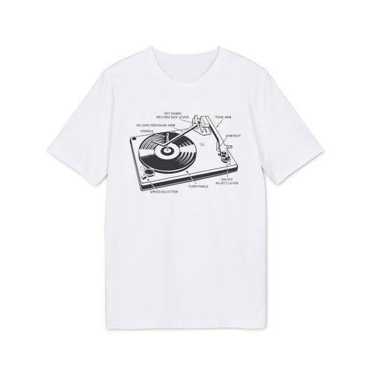 Vinyl Record Player Turntable T Shirt (Coton Bio Premium)