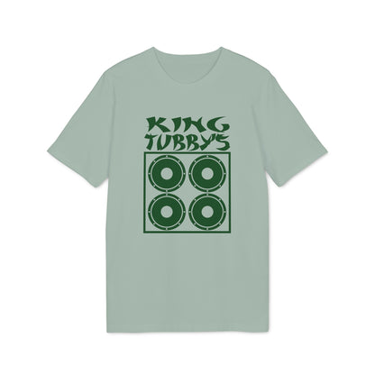 Light green t-shirt with green "KING TUBBY'S" text and speaker graphic.