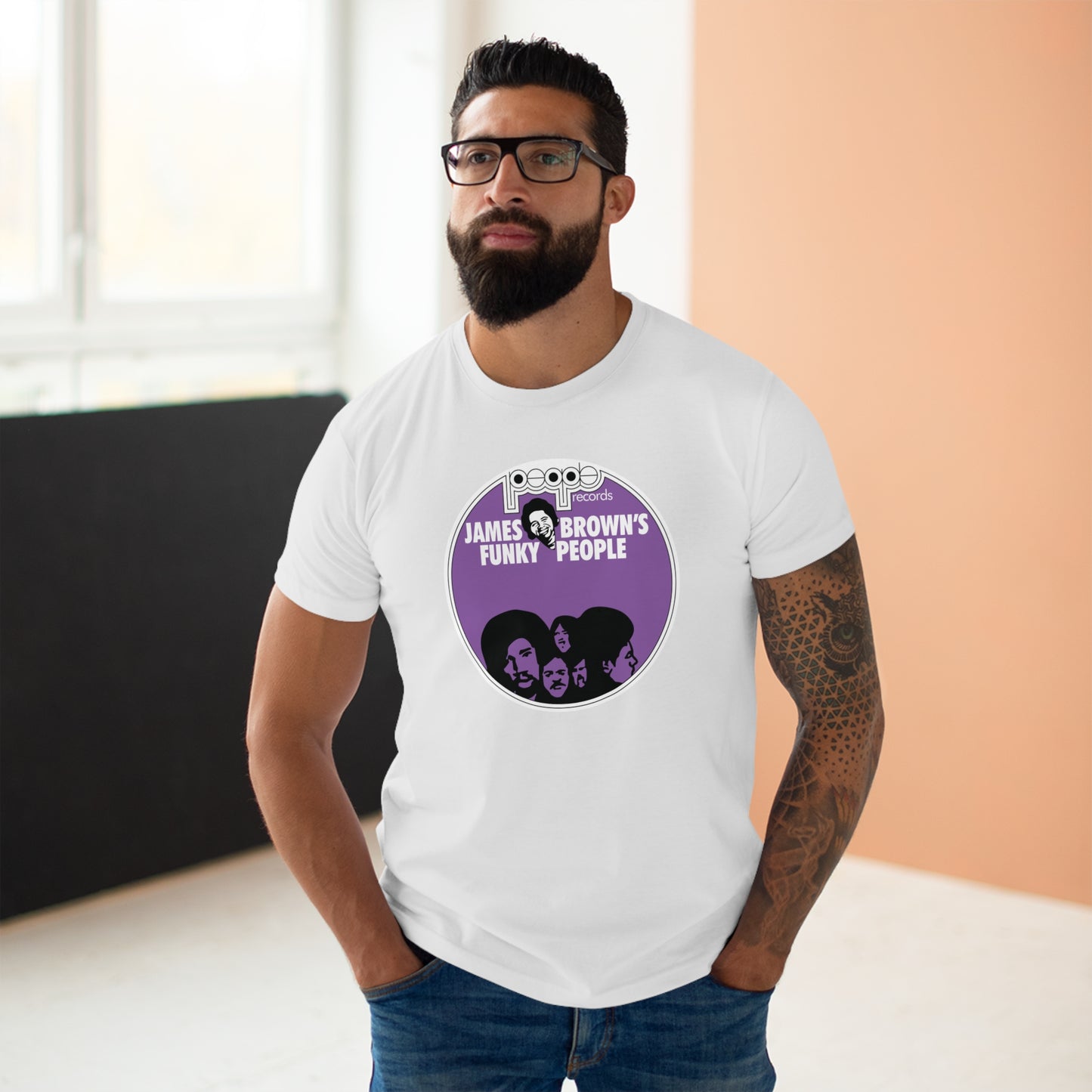 James Brown Funky People T Shirt (Poids Standard)