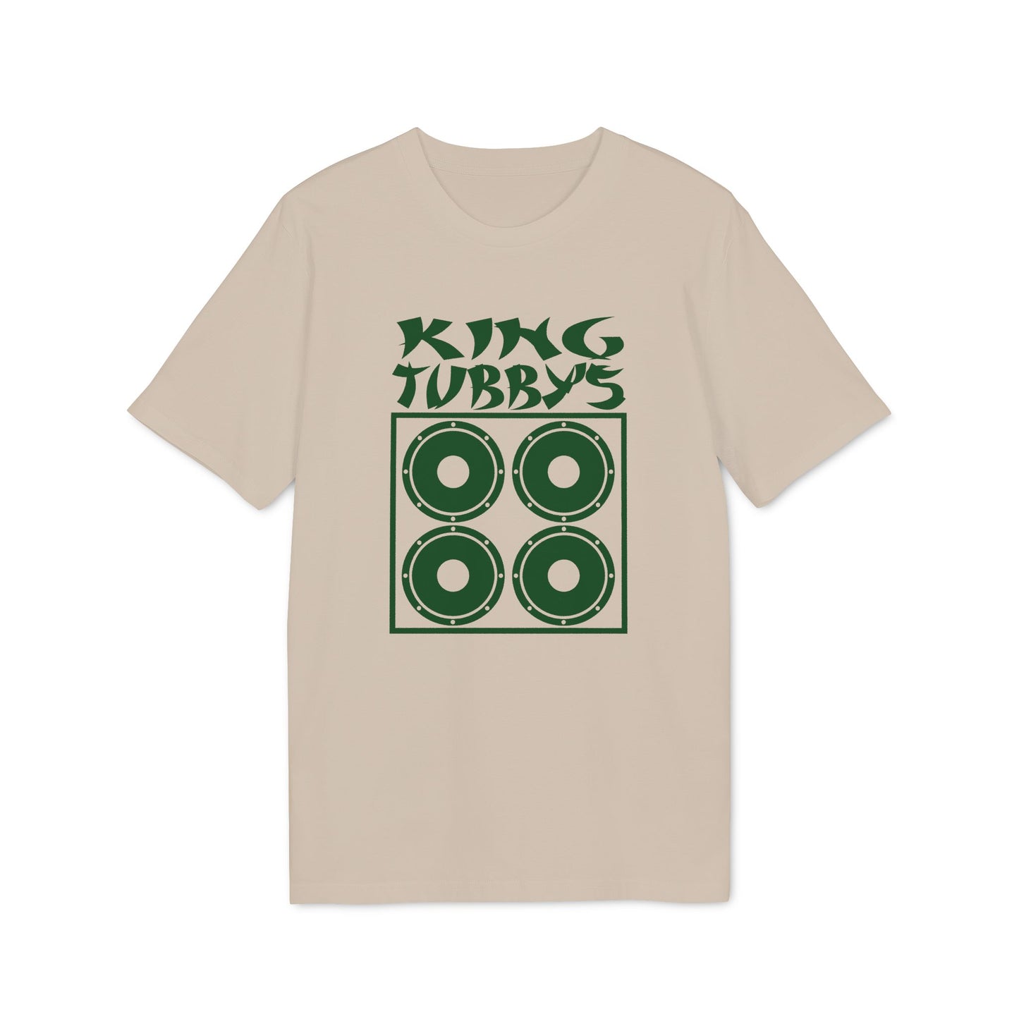 T-shirt with green "King Tubby's" text above four speaker graphic.