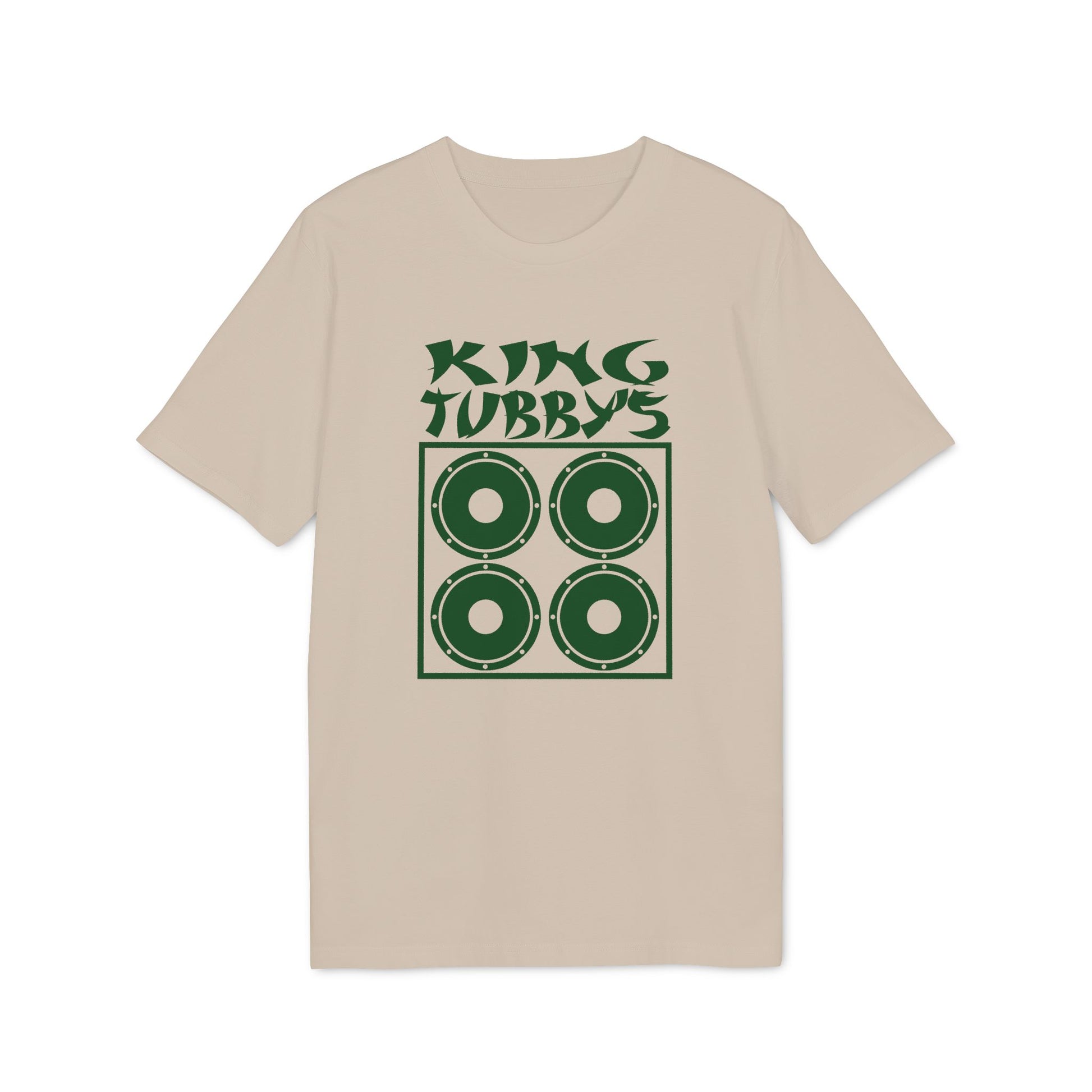 T-shirt with green "King Tubby's" text above four speaker graphic.