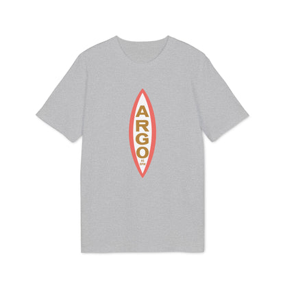 Grey t-shirt with vertical "ARGO" text and "45 RPM" at bottom.