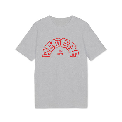 Grey t-shirt with red "MEGGAM 45 RPM" graphic design.