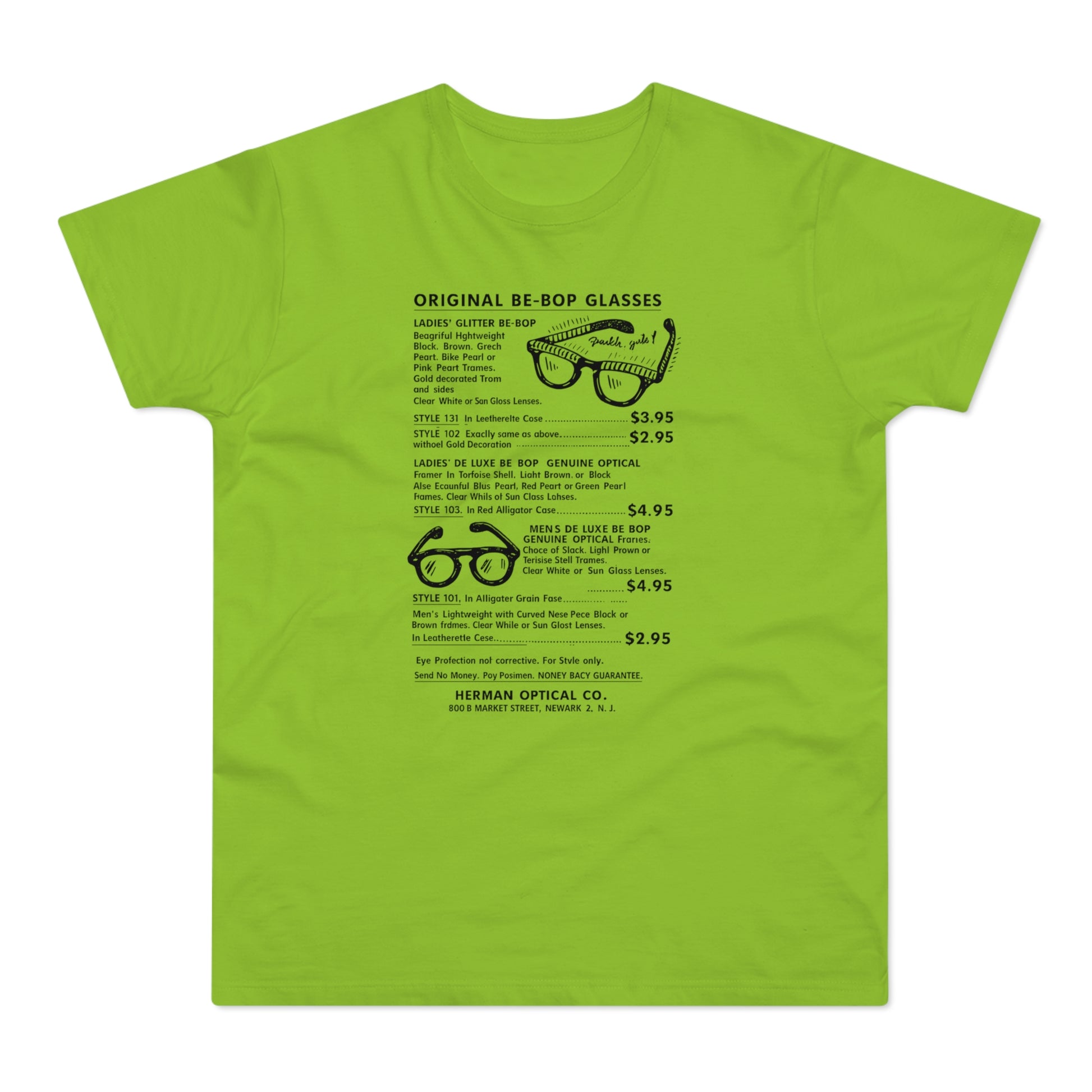 Original Be-Bop glasses catalog page with styles and prices.