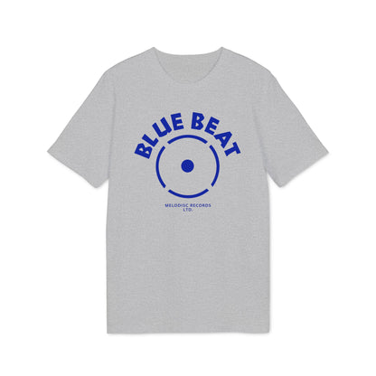 Grey t-shirt with blue "BLUE BEAT" text and "MELODISC RECORDS LTD." logo.