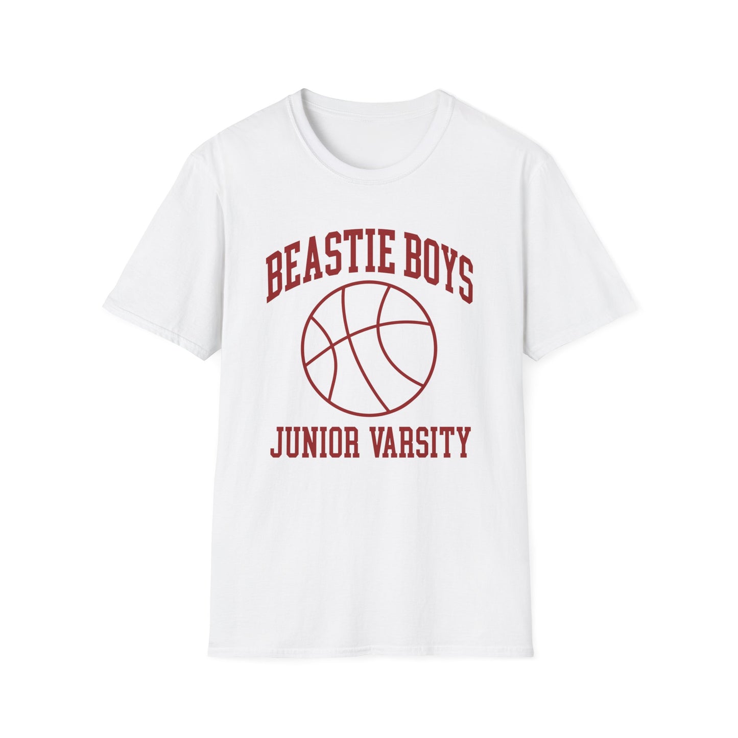 White t-shirt with a basketball logo above "JUNIOR VARSITY".