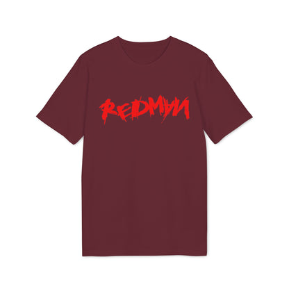 Maroon t-shirt with red "REDMVA" graphic text.