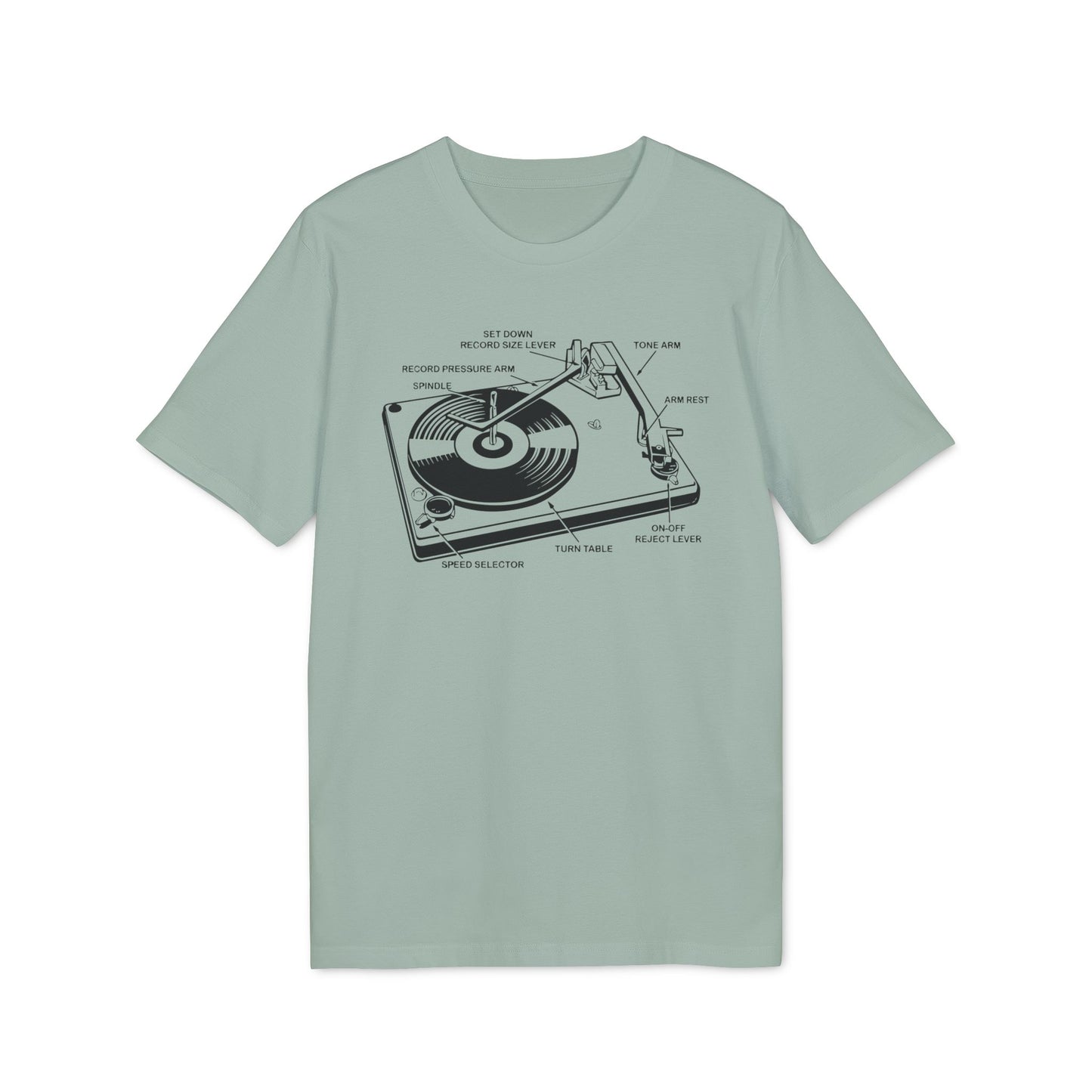 Vinyl Record Player Turntable T Shirt (Coton Bio Premium)