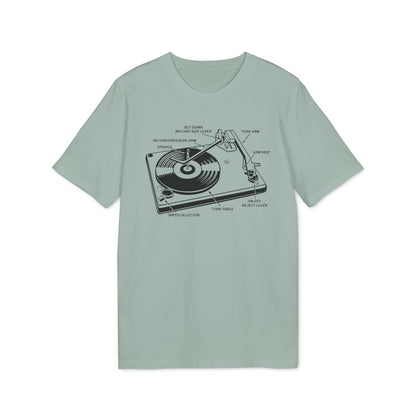 Vinyl Record Player Turntable T Shirt (Coton Bio Premium)
