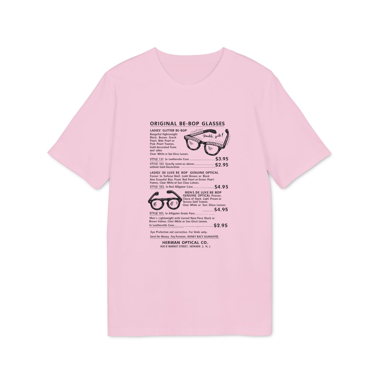 Original Be-Bop Glasses for men and women with illustrations and pricing.