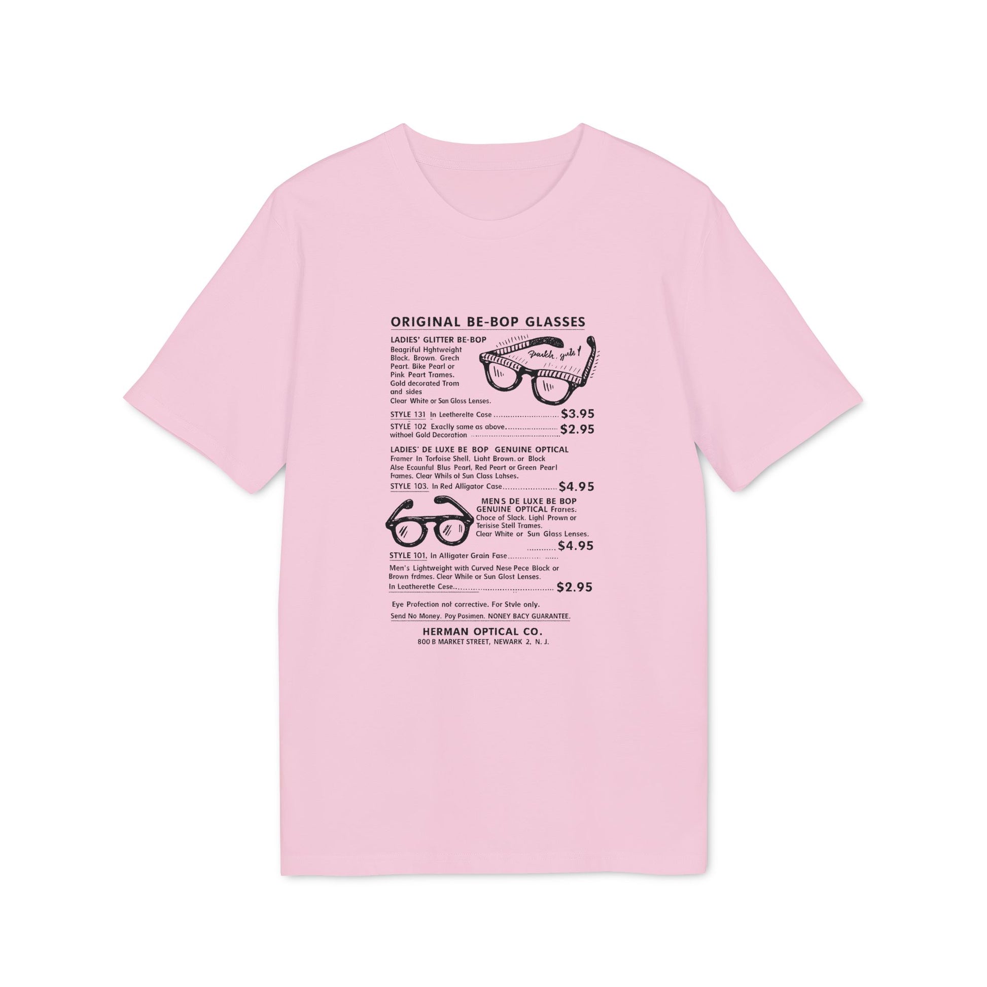 Original Be-Bop Glasses for men and women with illustrations and pricing.