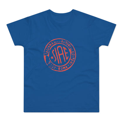 Blue t-shirt with orange SIAE logo and text.