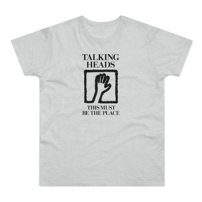 Talking Heads t-shirt with black artwork and text.