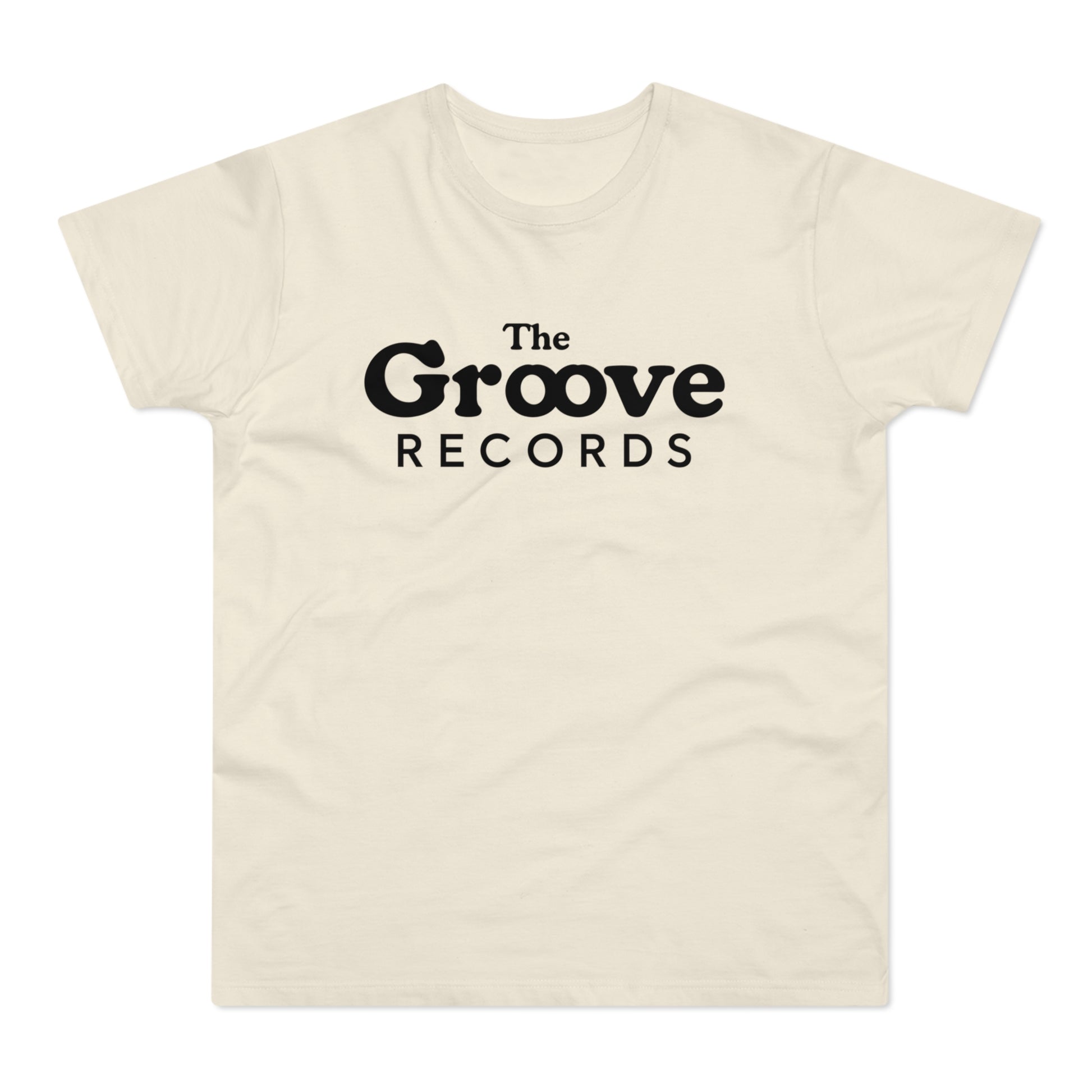 Cream t-shirt with black text "The Groove RECORDS"