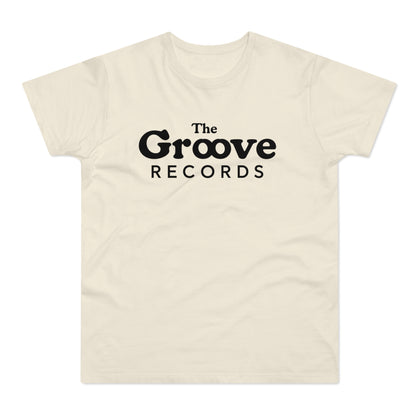 Cream t-shirt with black text "The Groove RECORDS"