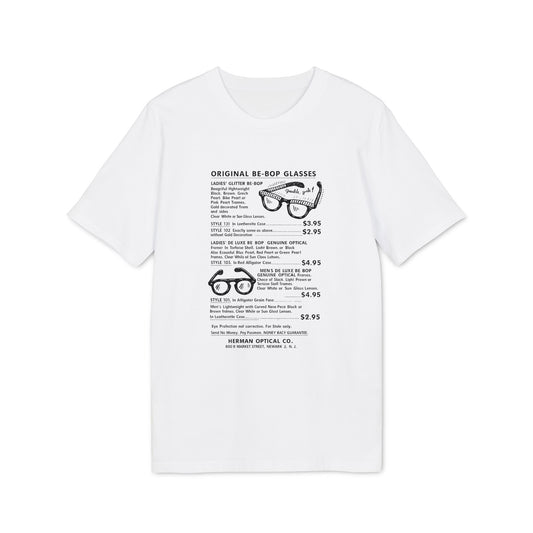 Original Be-Bop Glasses listing with styles, descriptions, and prices.