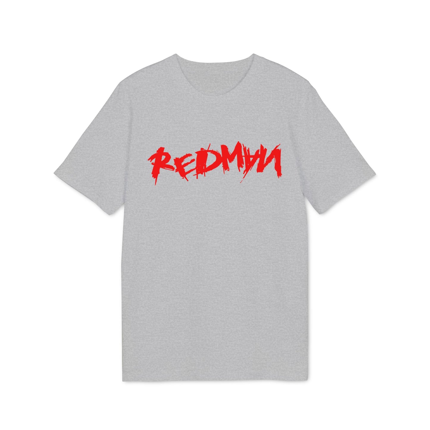Grey t-shirt with red "REDMAN" logo in a distressed font.