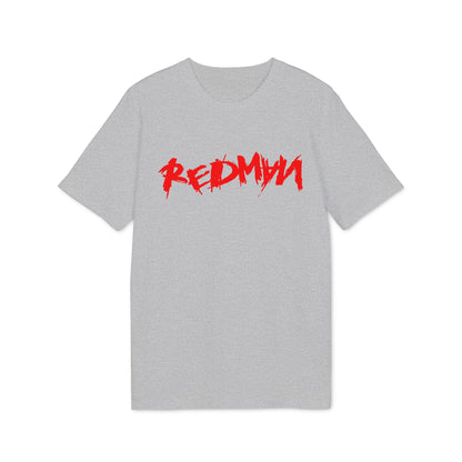 Grey t-shirt with red "REDMAN" logo in a distressed font.