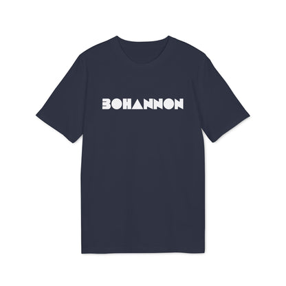 A navy blue short-sleeved t-shirt featuring the word BOHANNON in bold white lettering across the chest.