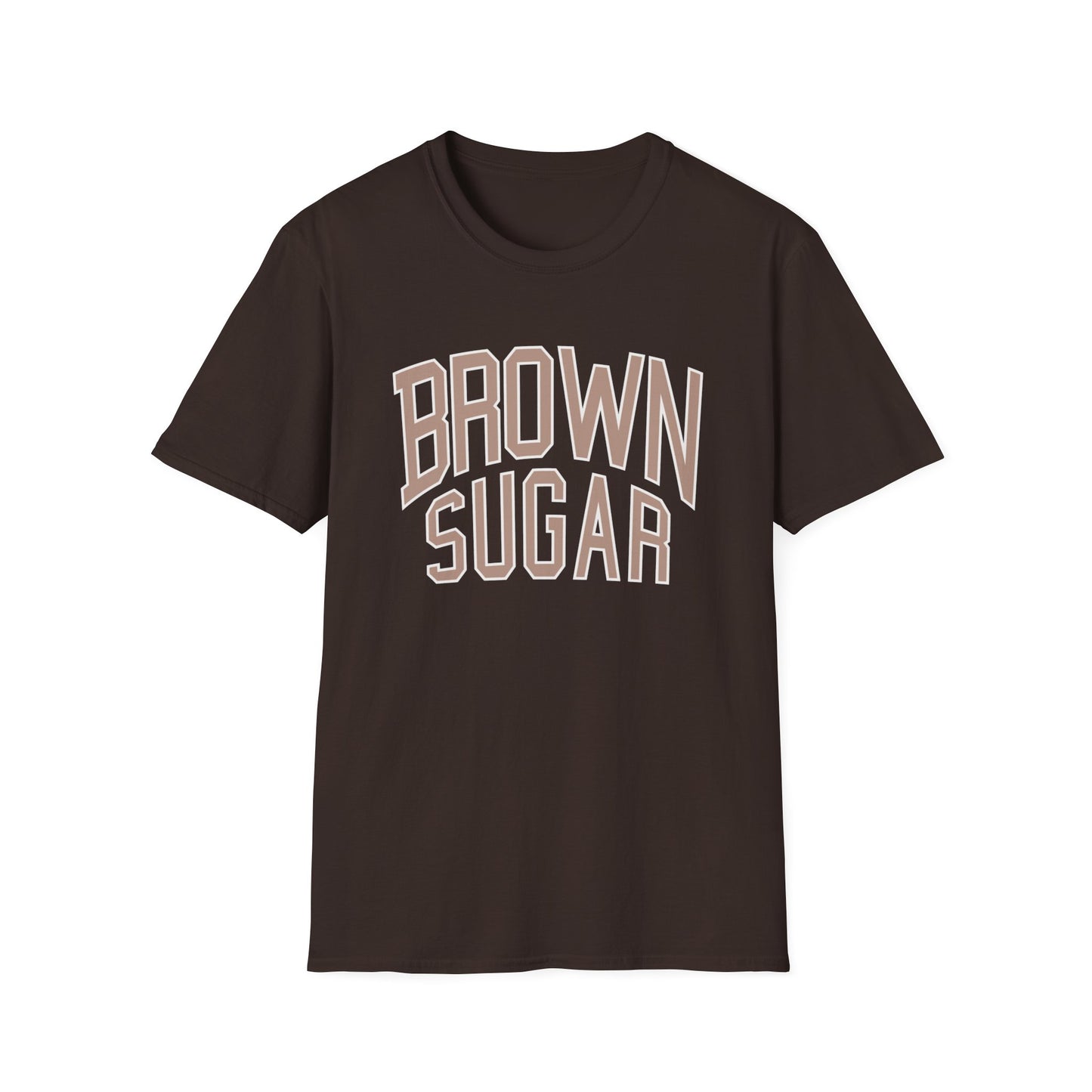 Brown t-shirt with white and tan "BROWN SUGAR" text.