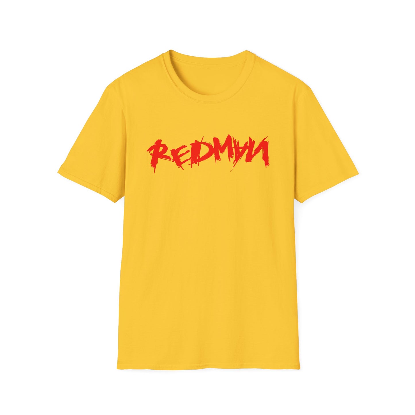Yellow t-shirt with red "REDMAN" graffiti-style logo.