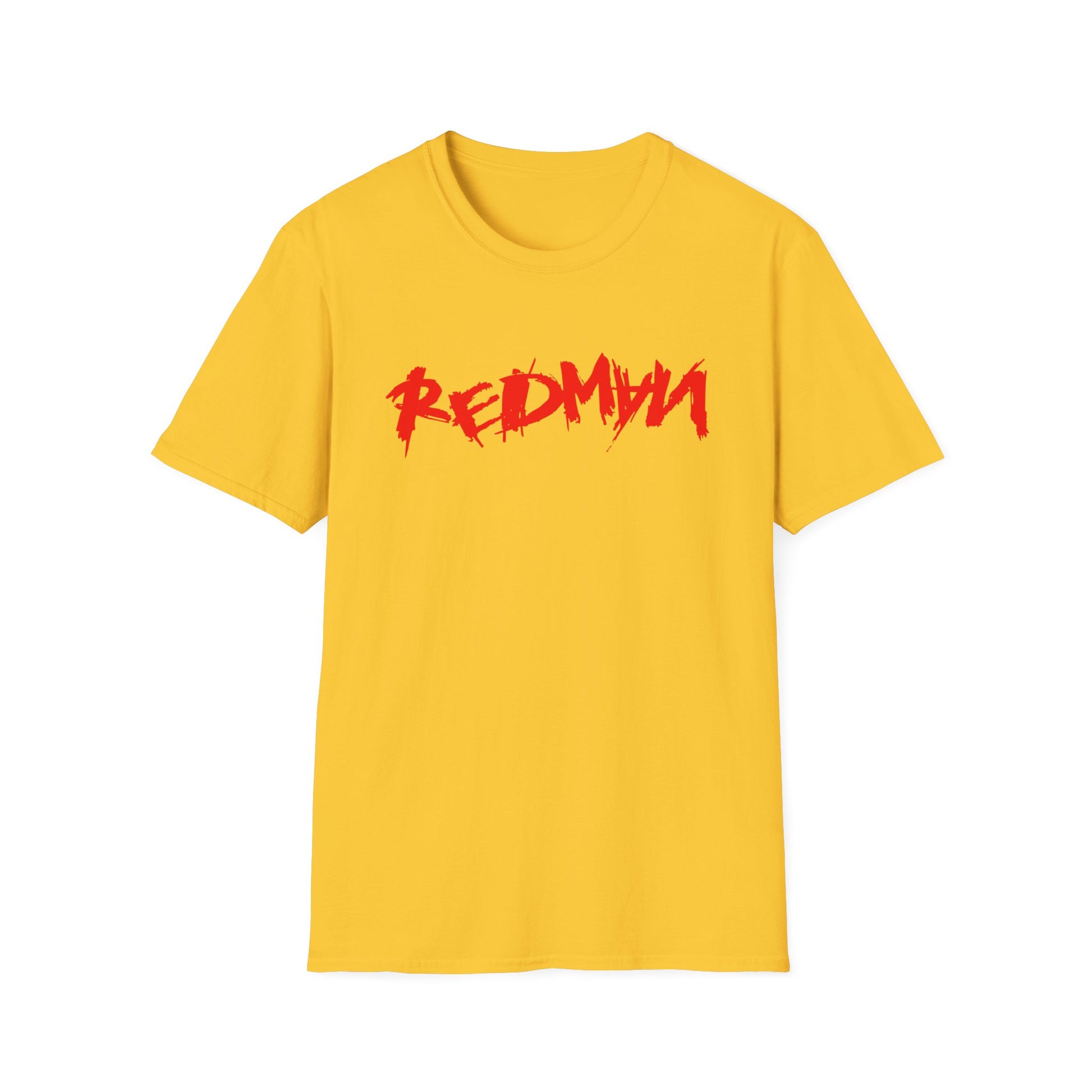 Yellow t-shirt with red "REDMAN" graffiti-style logo.