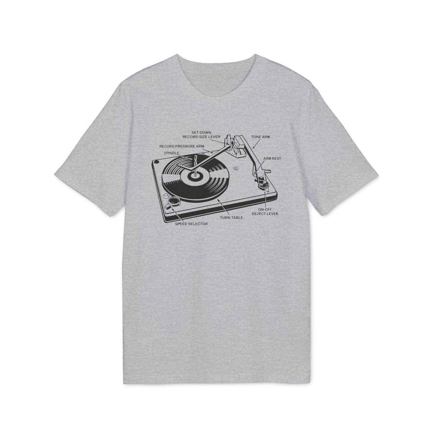 Vinyl Record Player Turntable T Shirt (Coton Bio Premium)