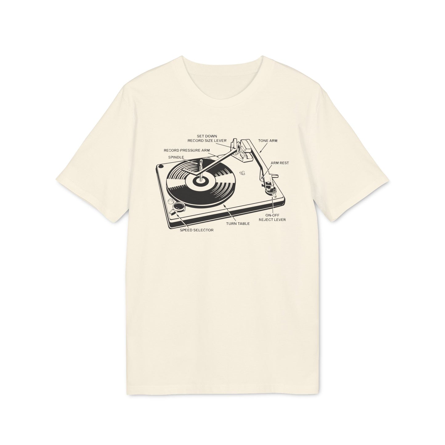 Vinyl Record Player Turntable T Shirt (Coton Bio Premium)