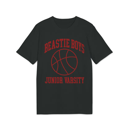 Black t-shirt with red text "BEASTIE BOYS" and a basketball graphic.