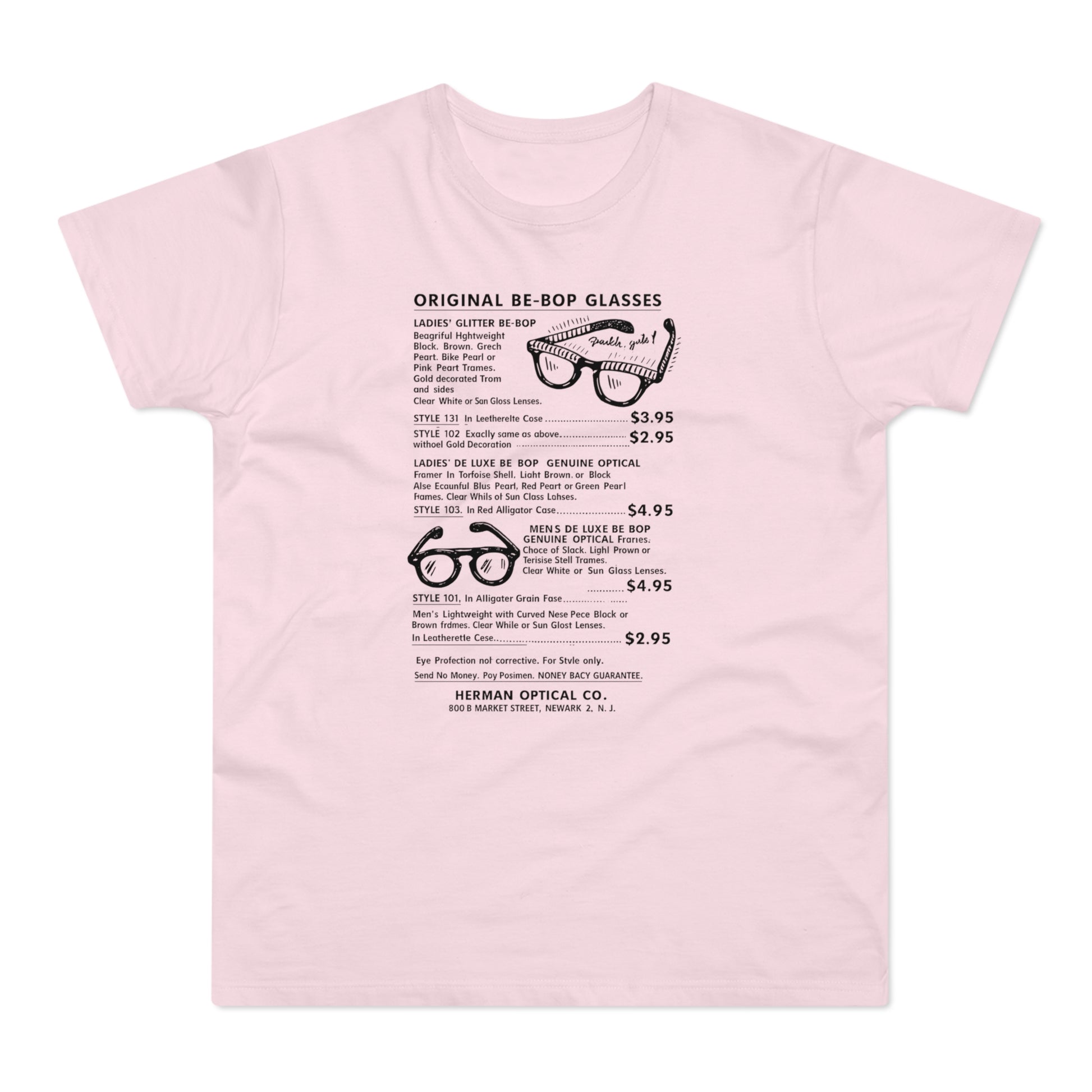 Original Be-Bop Glasses advertisement with two pairs of glasses and product details.