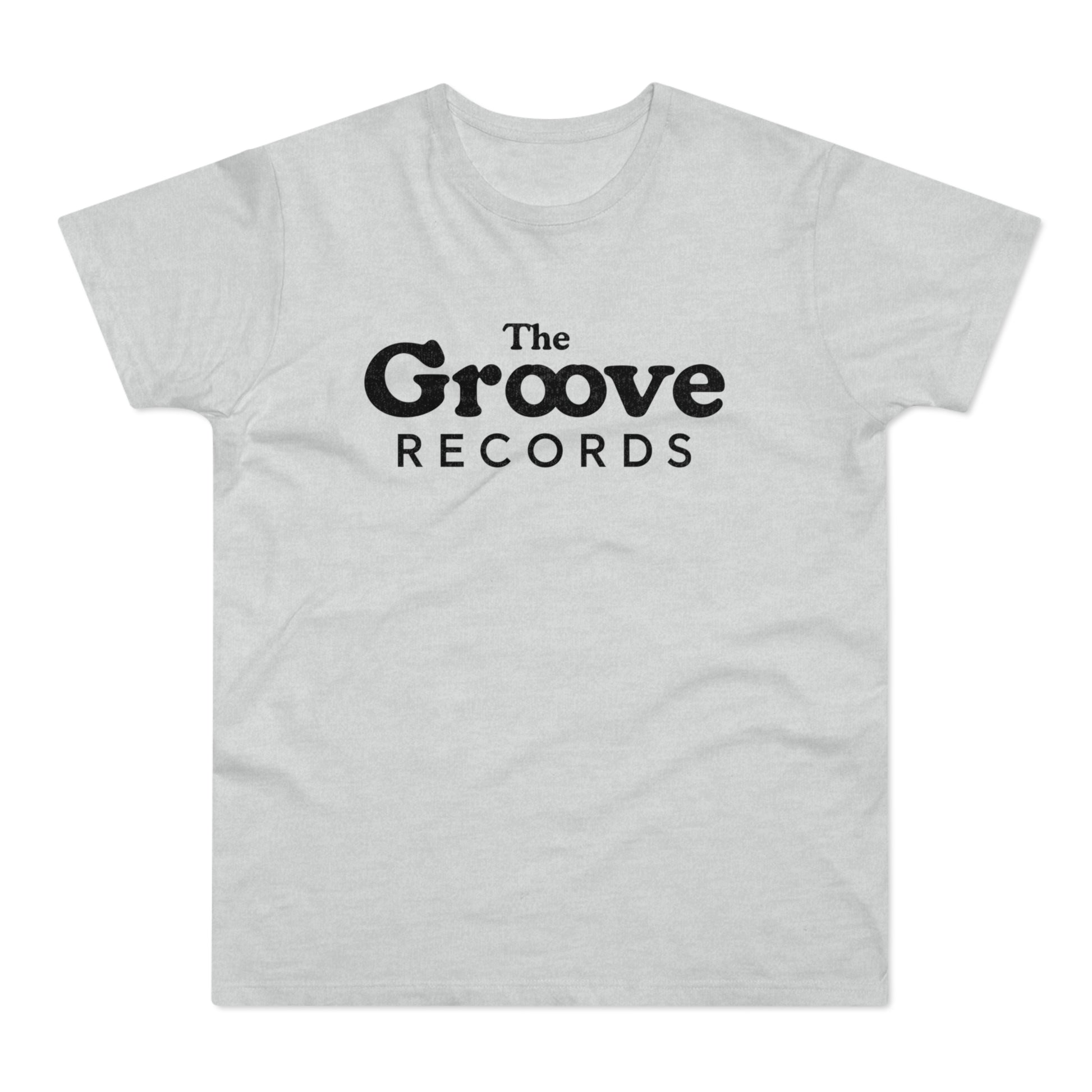Light grey t-shirt with "The Groove Records" logo in black text.