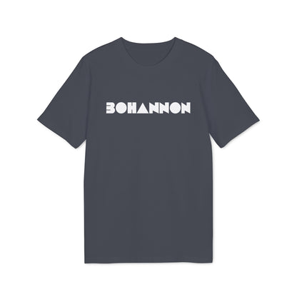 A dark gray short-sleeved t-shirt features the white text "BOHANNON" centered across the chest.
