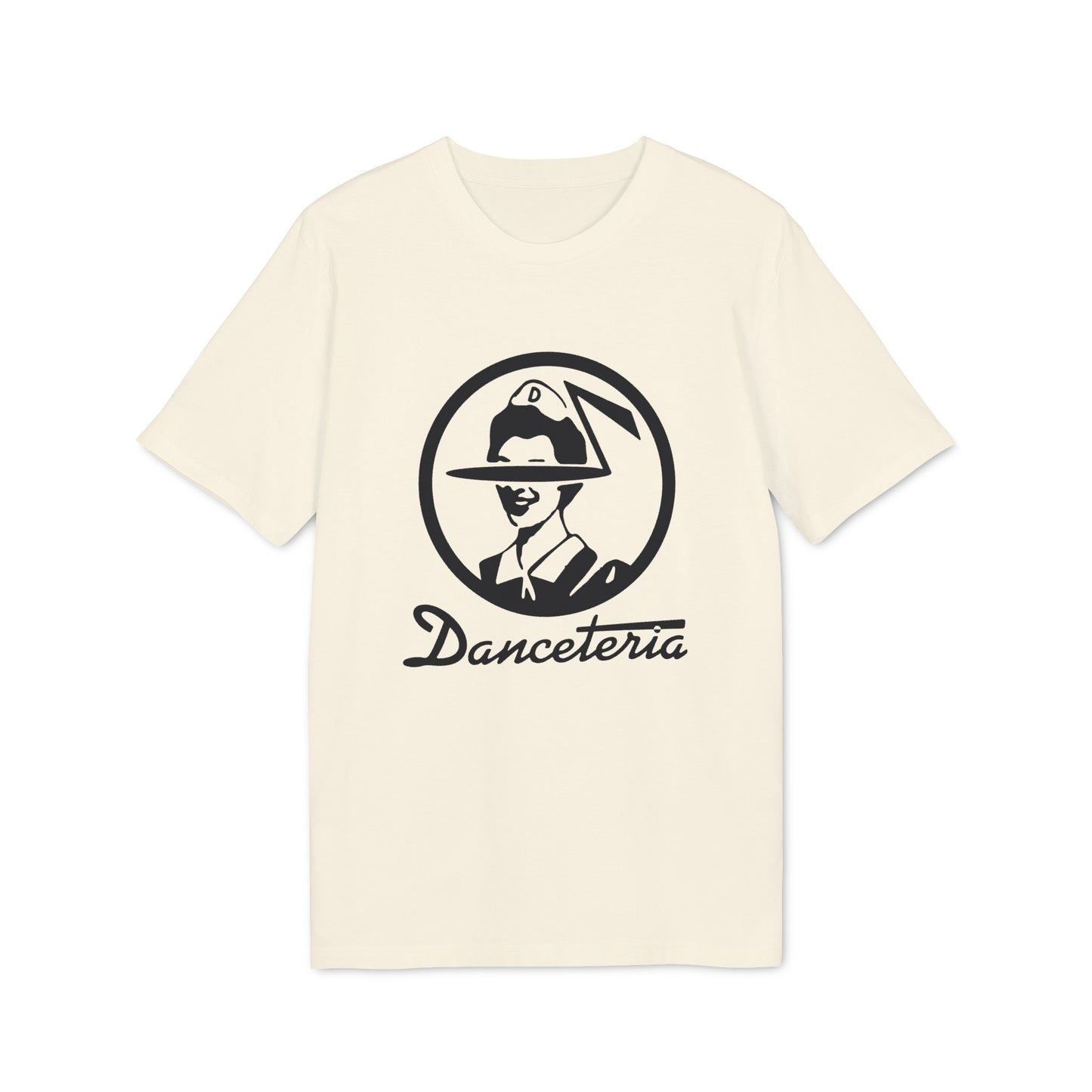 Cream t-shirt with circular logo and "Danceteria" text.
