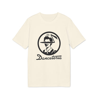Cream t-shirt with circular logo and "Danceteria" text.