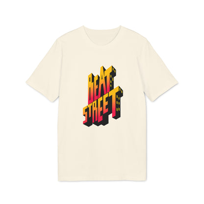 Cream t-shirt with 3D "BEAT STREET" lettering in yellow and red gradient.