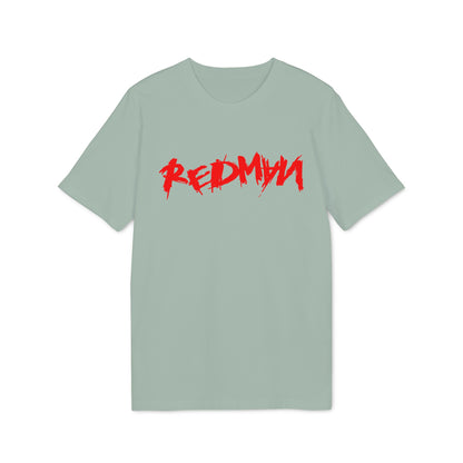 Light sage t-shirt with red distressed "REDMAN" graphic.