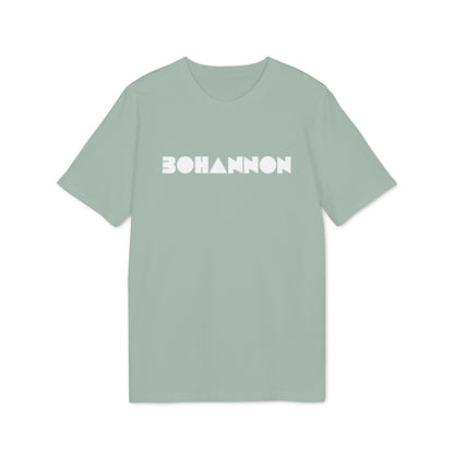 Sage green short-sleeved crew neck t-shirt featuring the white text Bohannon centered on the chest.