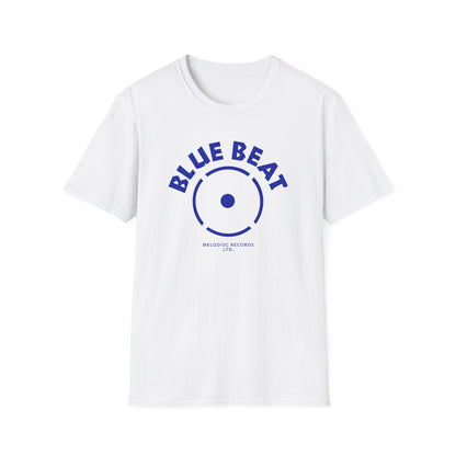 White t-shirt with "BLUE BEAT" and record logo, "MELODISC RECORDS LTD."