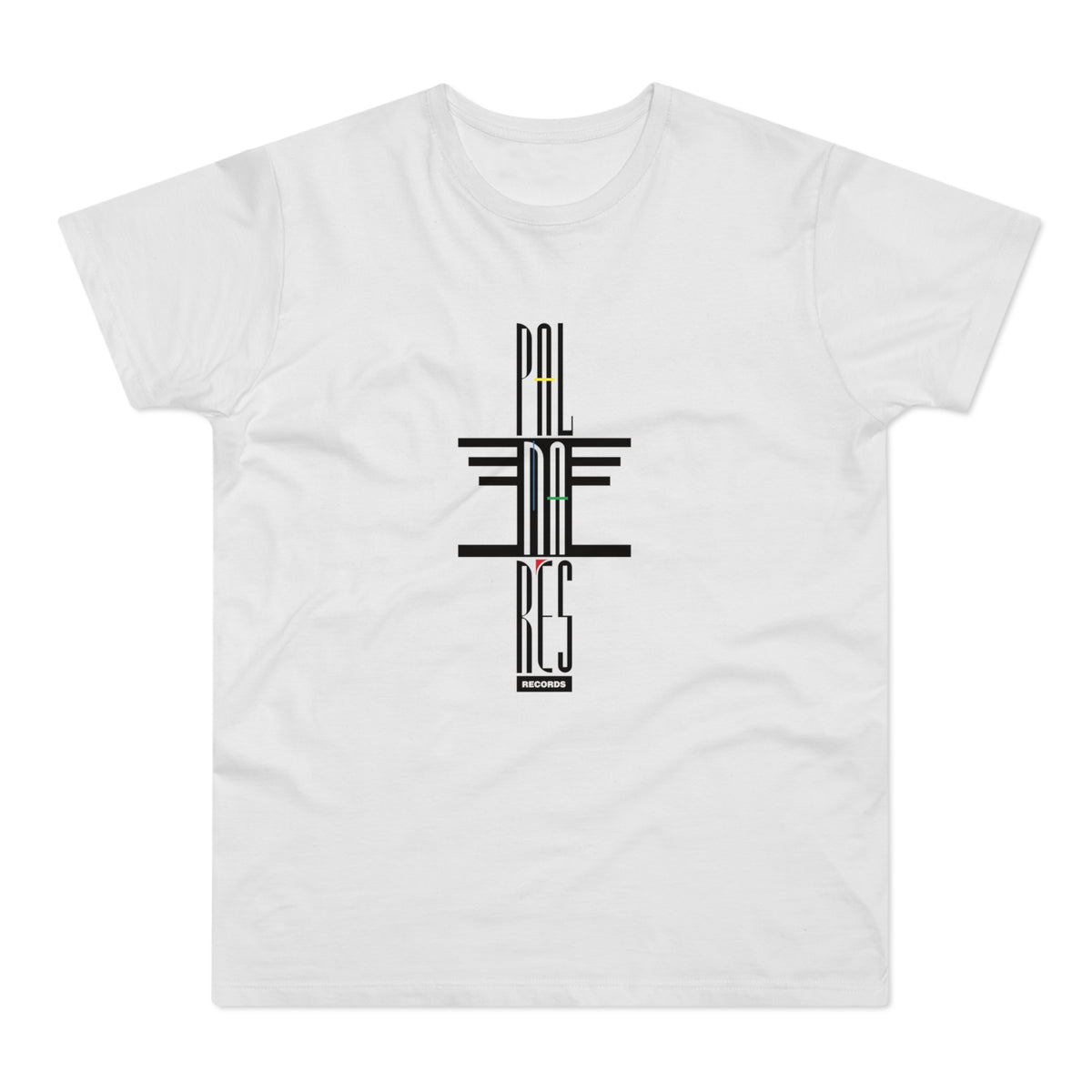 White t-shirt with black "PAL" and "RES" text and "RECORDS" label.