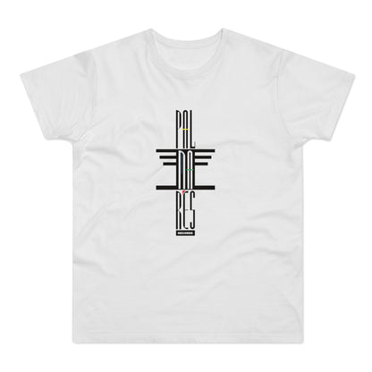 White t-shirt with black "PAL" and "RES" text and "RECORDS" label.